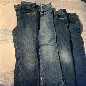 Lot of Four Blue Denim Jeans kids boys size 8 old navy place cat and Jack